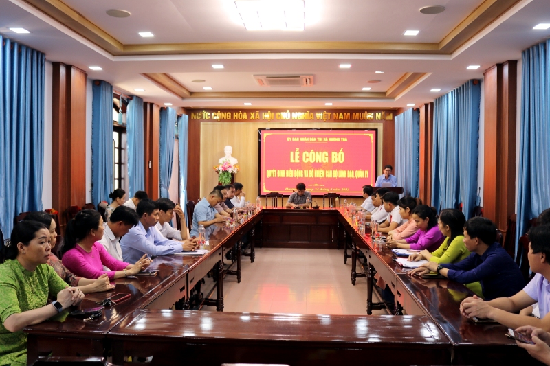 Quang cảnh Lễ công bố Quyết định điều động và bổ nhiệm cán bộ lãnh đạo, quản lý