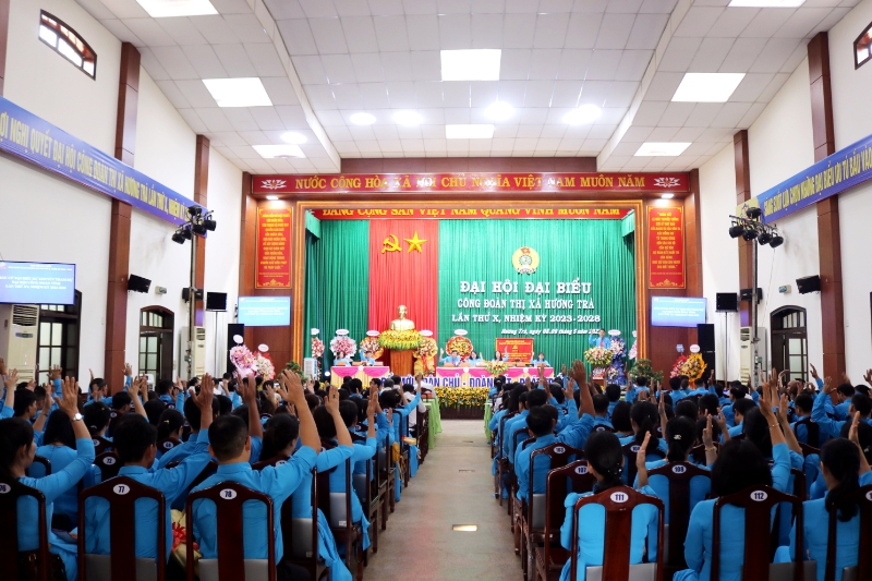 Toàn cảnh Đại hội Đại biểu Công đoàn thị xã Hương Trà lần thứ X, nhiệm kỳ 2023 – 2028