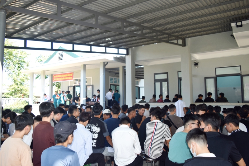 Quang cảnh Khám sơ tuyển nghĩa vụ quân sự năm 2025 tại xã Hương Toàn