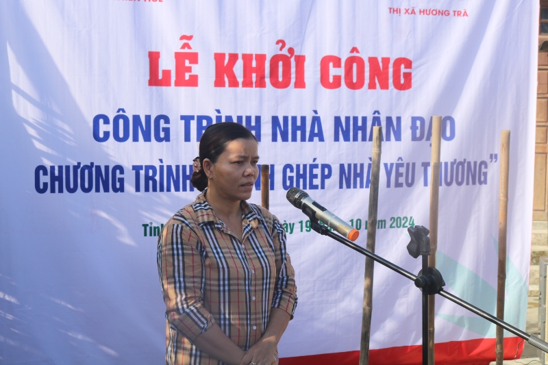 dai dien gia dinh ba pham thi gai phat bieu chia se tai le khoi cong