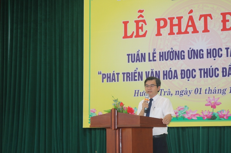 dong chi do ngoc an thi uy vien pho chu tich ubnd thi xa huong tra phat bieu phat dong tuan le huong ung hoc tap suot doi 2024