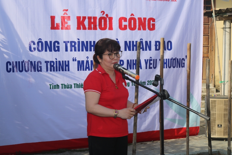 dong chi le thi hien uy vien bch trung uong hoi chu thap do viet nam chu tich hoi chu thap do tinh thua thien hue phat bieu tai le khoi cong