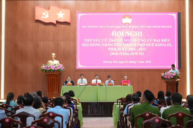 Phường Hương Trà tổ chức Hội nghị tiếp xúc cử tri với người ứng cử đại biểu HĐND thành phố Huế khóa IX, nhiệm kỳ 2026 – 2031