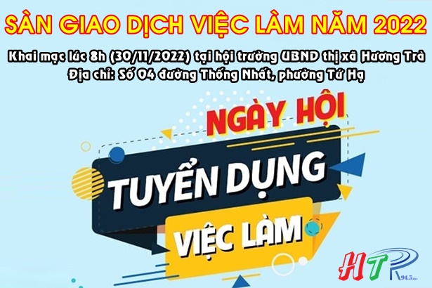 Thông báo sàn giao dịch việc làm thị xã Hương Trà năm 2022